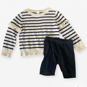 Baby Gap toddler 4 Striped Sweater and Black Shorts Set